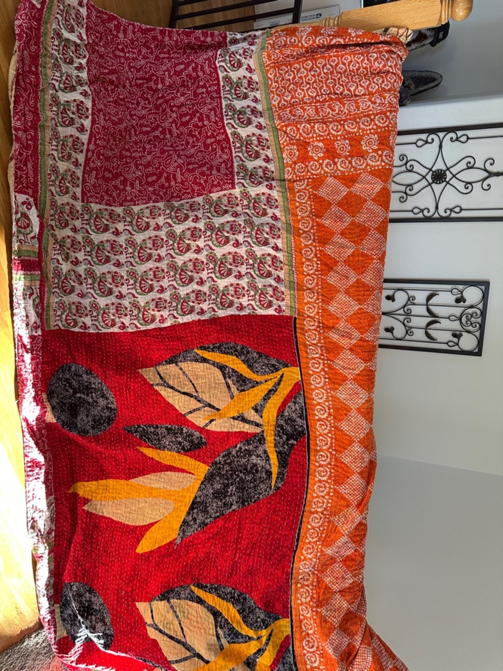 Gorgeous Queen Reversible Kantha Quilt